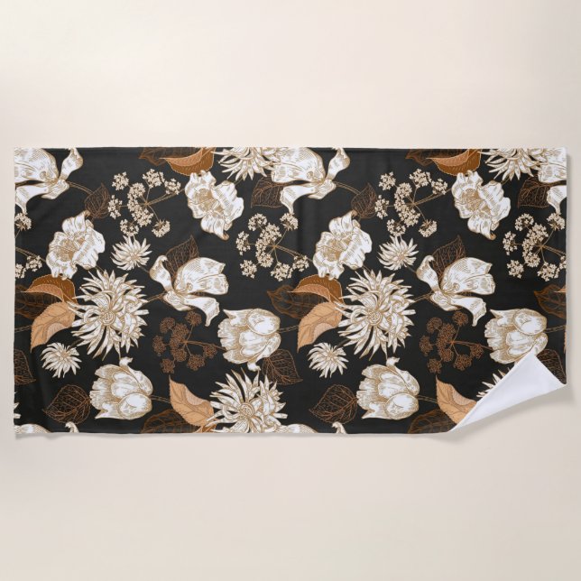 Praia Toalha estética de chá floral (Frente)