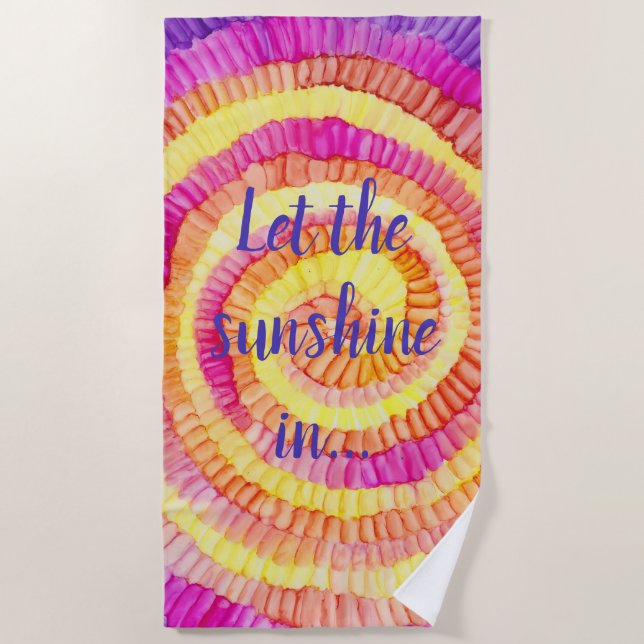 Praia Toalha PinWheel Amarelo, Rosa, Laranja (Frente)