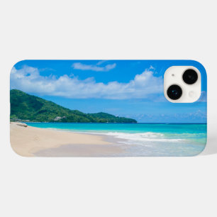 Praia Tropical, Água Turquesa, Céu Azul