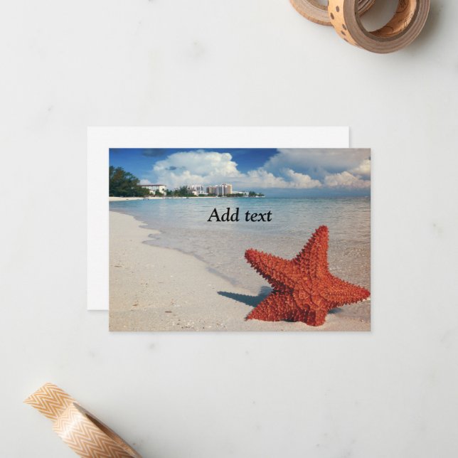 Praia tropical com modelo de peixe-estrela (Frente/Verso In Situ)