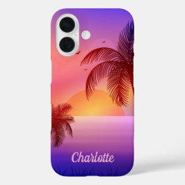 Praia Tropical Roxa no Sunset