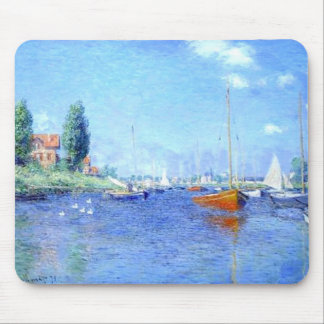 Praia vermelha Monet Mousepad da água dos barcos