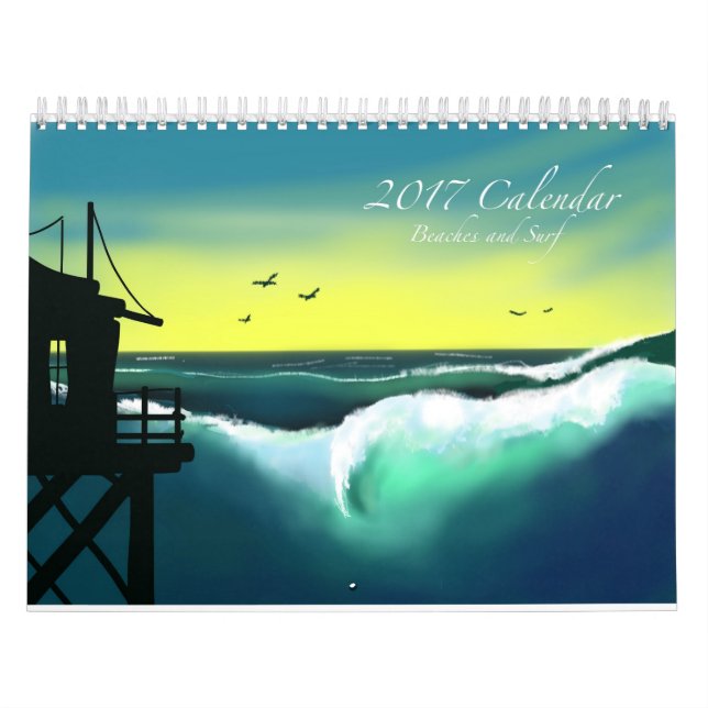 Praias e calendário 2017 da arte do surf (Capa)