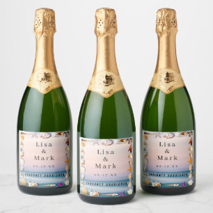 Praias Tropicais E Rótulos De Vinho De Capas De Co