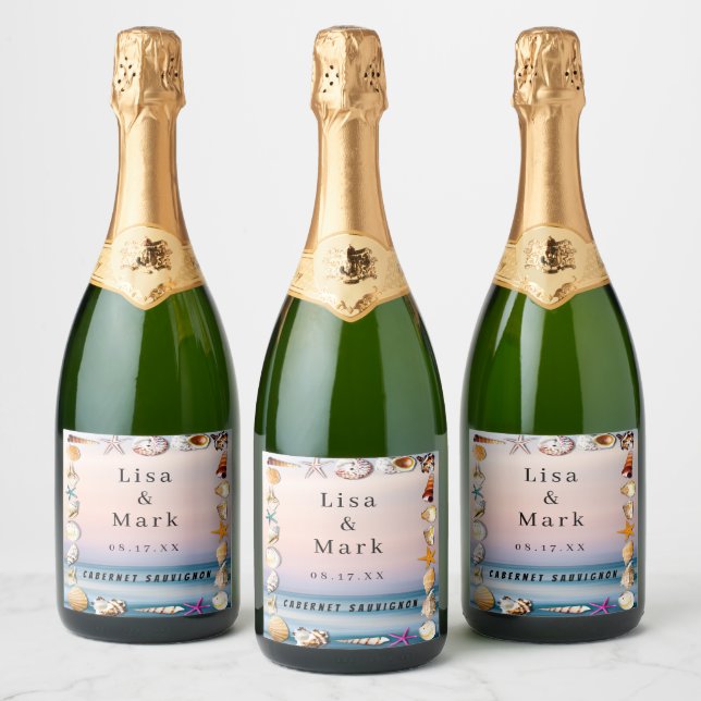 Praias Tropicais E Rótulos De Vinho De Capas De Co (Garrafas)