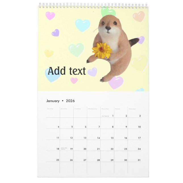 prairie dog, Calendário (Jan 2026)
