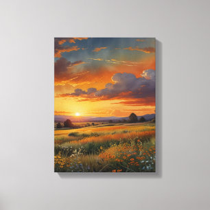 Prairie Watercolor Canvas Wall Art