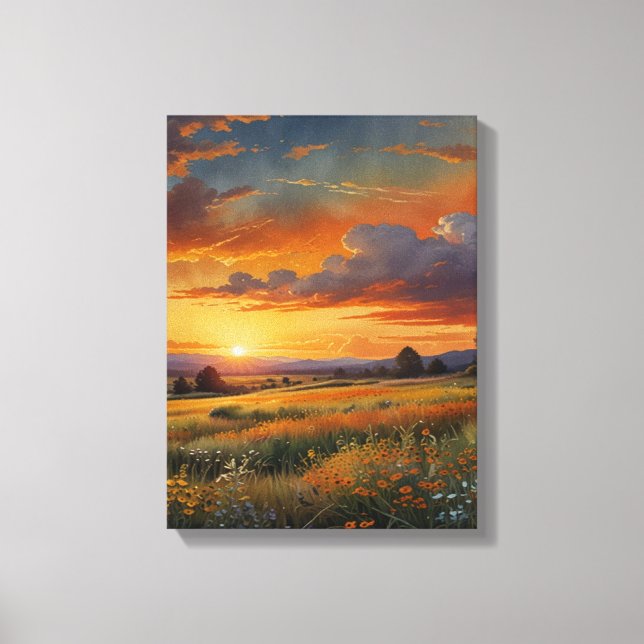 Prairie Watercolor Canvas Wall Art (Frente)