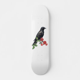 Prancha de Skate Black Raven & Red Roses
