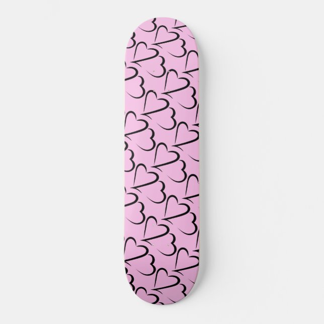 prancha de skate Heart 23™ rosa e preta (Frente)