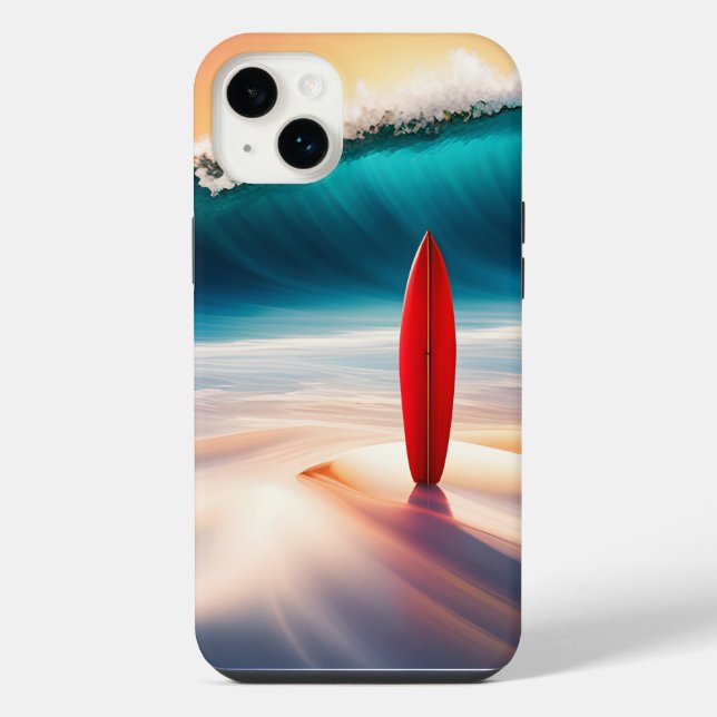 Prancha de Surf em Pé na Areia (Verso)