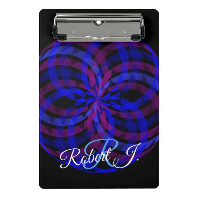 Prancheta 3D Center Geometric Flower Petal Mini Clipboard (Frente)