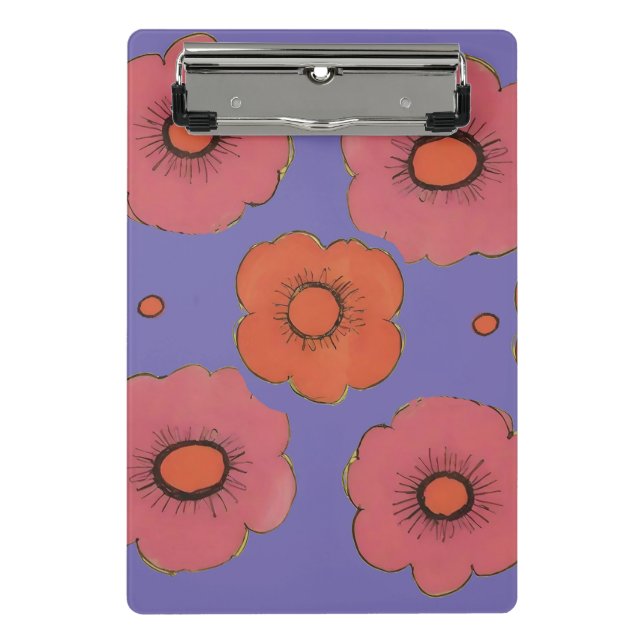Prancheta Afro Poppies Mini Área de Transferência (Frente)