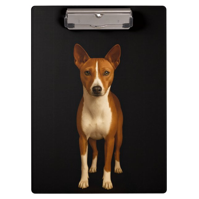 Prancheta Black 4 Luxe, Cão Basenji Chique (Frente)