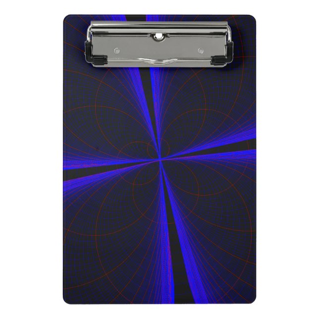 Prancheta Blue Accent Clover Leaf Geometric Mini Clipboard (Frente)