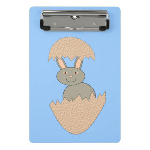 Prancheta Bunny Hatching from Egg Weird Mini Clipboard
