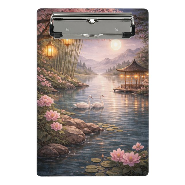 Prancheta Cherry Blossom Swan Lake Mini Clipboard –  (Frente)