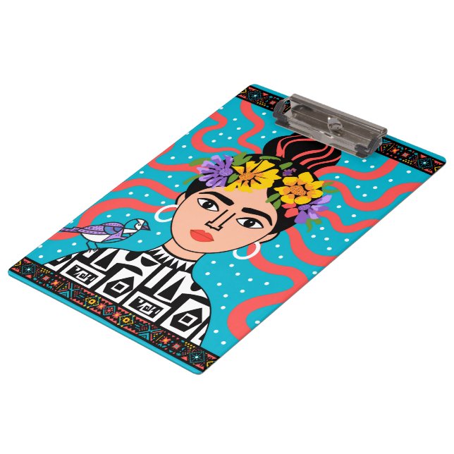 Prancheta Colorida Inspirada em Frida - Boho Mexic (Inclinado)