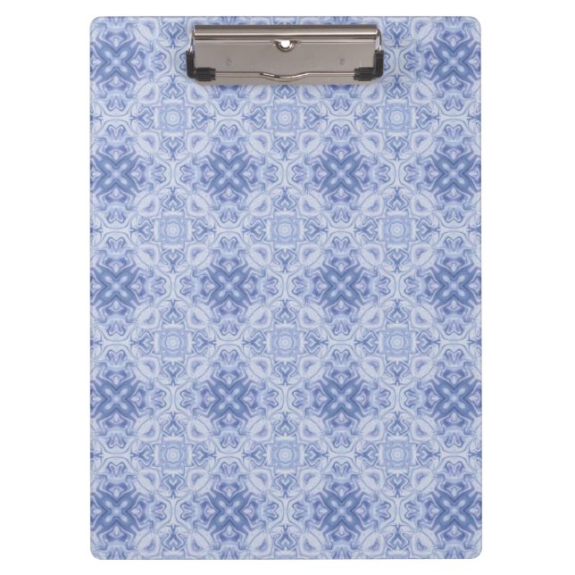 Prancheta com Design de Damasco Azul (Frente)
