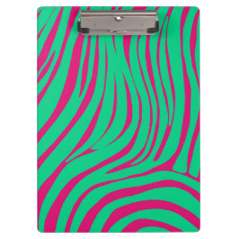 Prancheta com padrão de zebra em Pop Art Neon