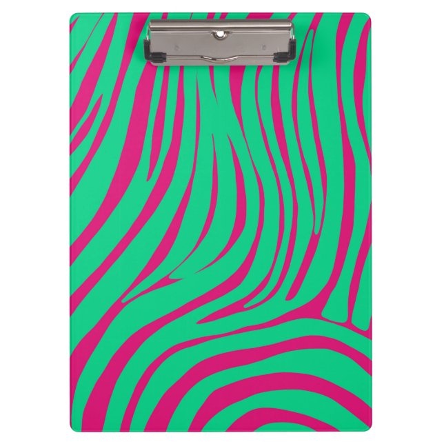 Prancheta com padrão de zebra em Pop Art Neon (Frente)