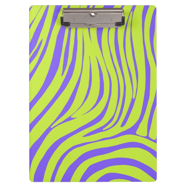 Prancheta com padrão de zebra em Pop Art Neon (Frente)