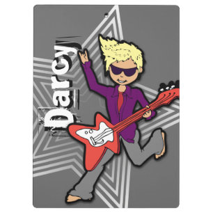 Prancheta conhecida loura do menino rockstar