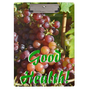 Prancheta da boa saúde das uvas