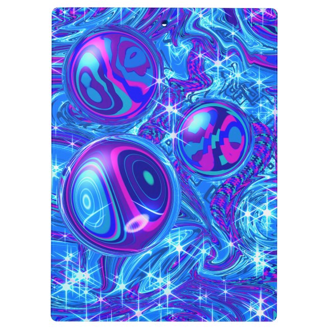 Prancheta de arte abstrata rosa azul roxo  (Verso)