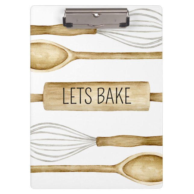Prancheta de Cozinha Utensílios Aquarela Padaria (Frente)