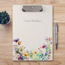 Prancheta de Flores de Primavera em Aquarela Elega