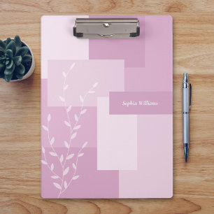Prancheta de Folha Branca Rosa Mauve Abstrata Mode