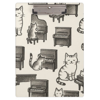 Prancheta de Gato no Piano