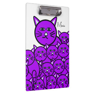 Prancheta de Gatos Gatinhos Roxos Fofos