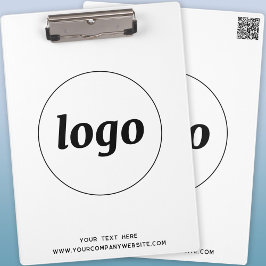 Prancheta de Negócios com Logotipo e Código QR