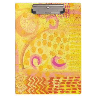 Prancheta de pintura abstrata de coral amarelo