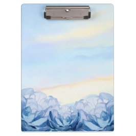 Prancheta de pintura em aquarela floral azul elega