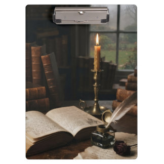 Prancheta de Reflexão à Luz de Velas Dark Academia