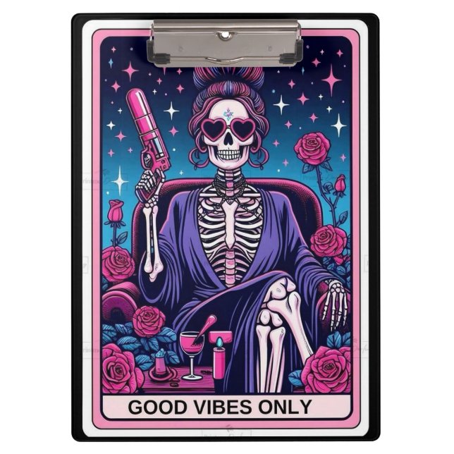 Prancheta de Tarot Esqueleto de Boas Vibrações – E (Frente)