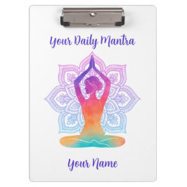 Prancheta de Yoga Personalizada com Nome e Mantra