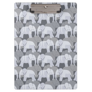 Prancheta do teste padrão do elefante - cinza