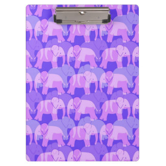 Prancheta do teste padrão do elefante - roxo
