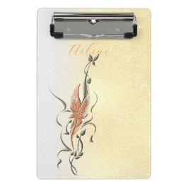 Prancheta Elegant Golden Floral Vine mini clipboard