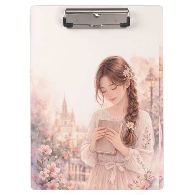 Prancheta Estética Menina Floral Sonhadora – Bonit (Frente)