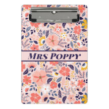 Prancheta Floral Caprichosa Personalizada para Pro