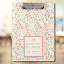 Prancheta Floral Personalizada de Volta às Aulas p