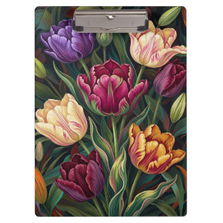 Prancheta Floral Tulipas Coloridas