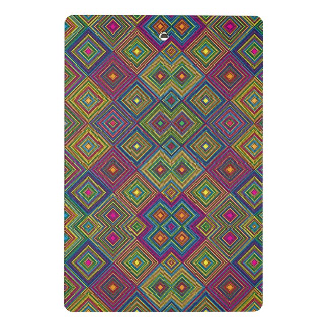 Prancheta geométrica colorida com diamante vibrant (Verso)