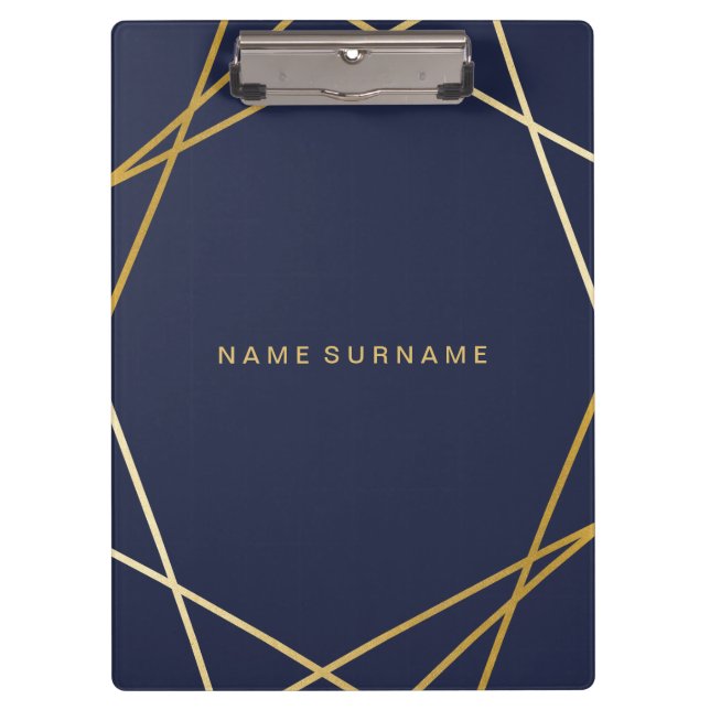 Prancheta geométrica Dourado minimalista moderna (Frente)