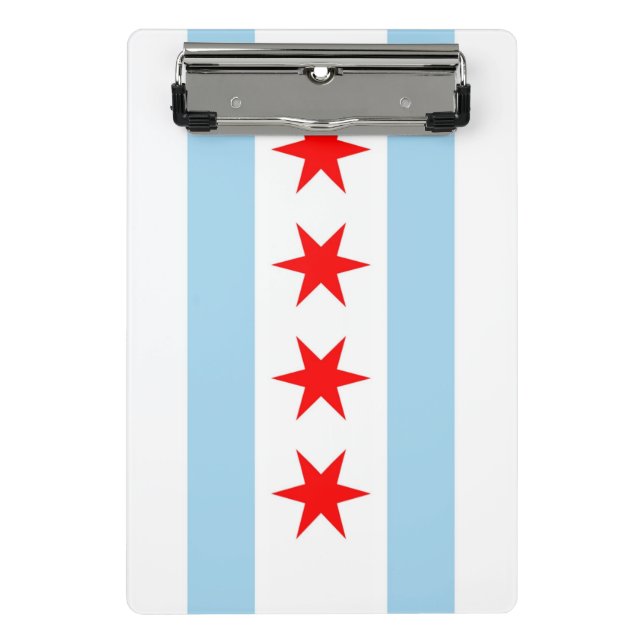 Prancheta Mini área de transferência com bandeira de Chicago (Frente)